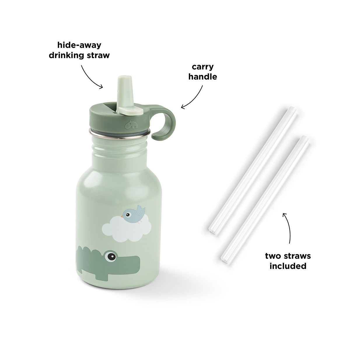 Edelstahl Flasche Playground Grün 350 ml