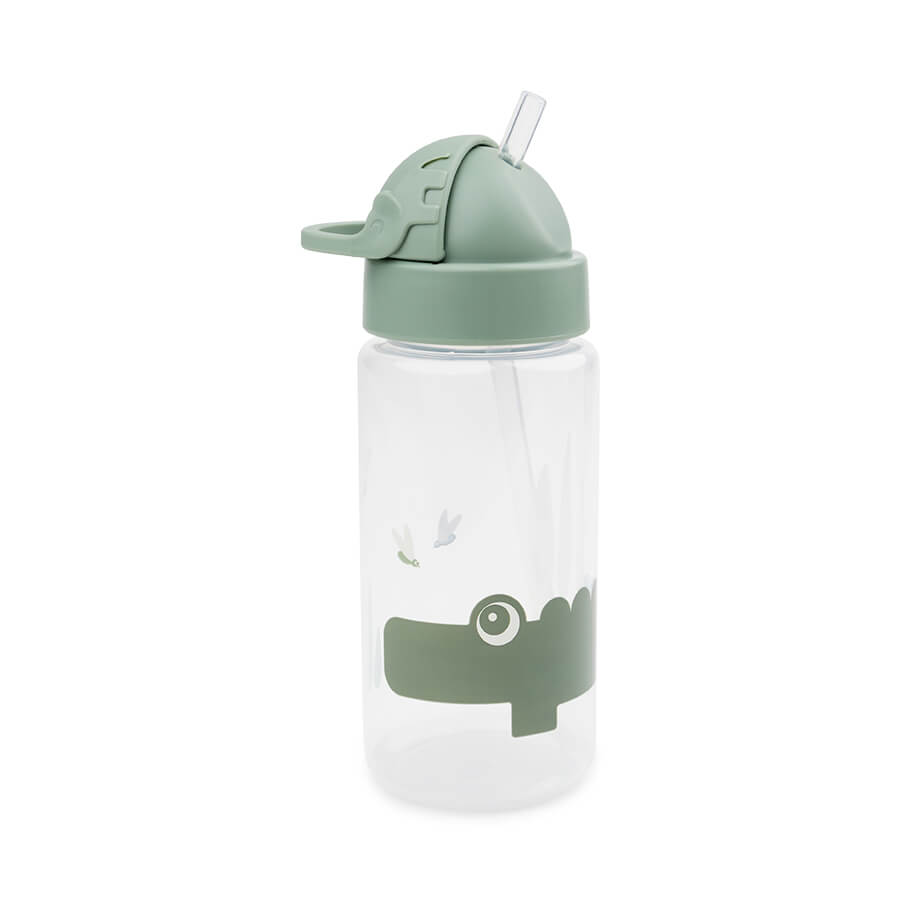 Trinkflasche mit Strohhalm Croco Grün350 ml