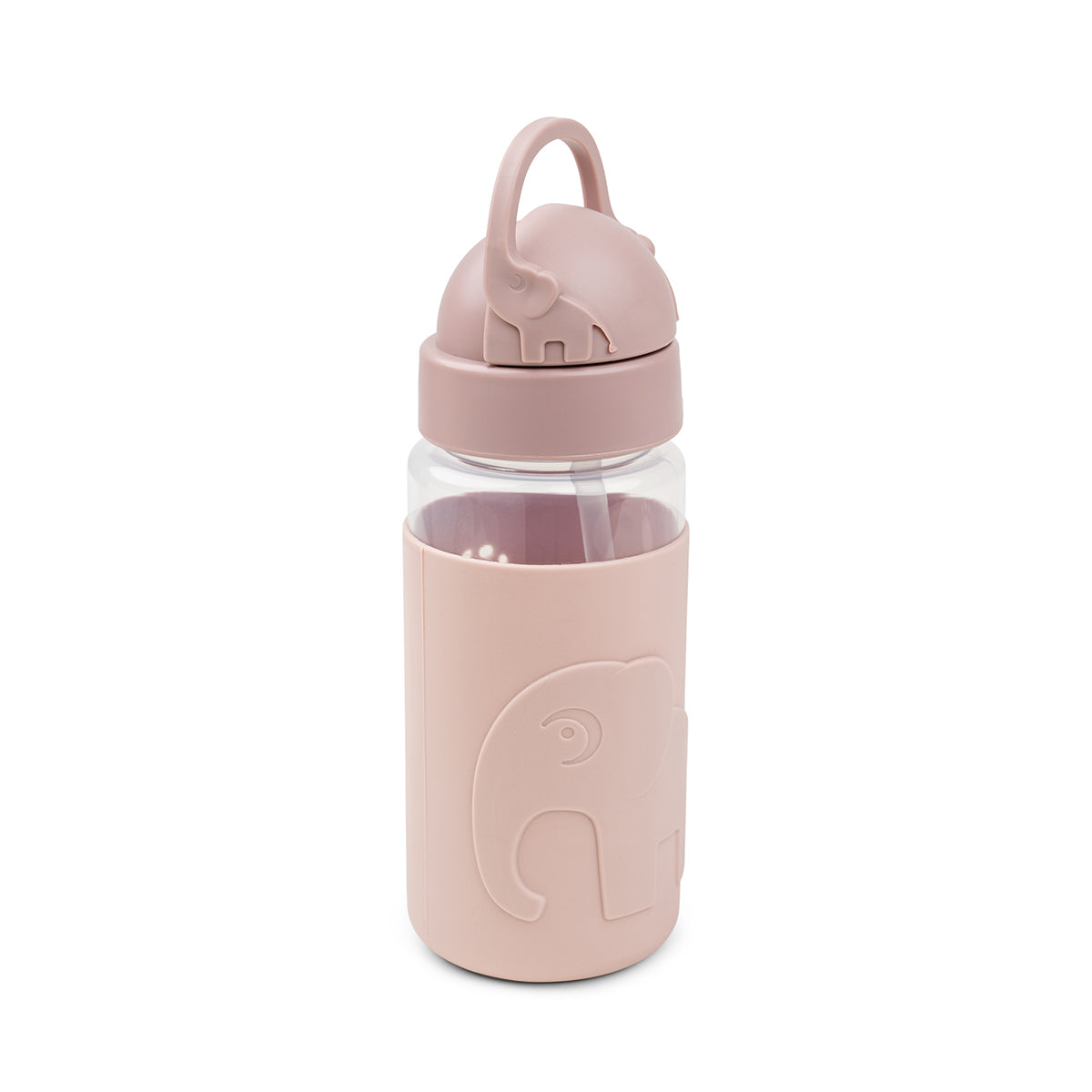 Easy-grip Trinkflasche mit Strohhalm Elphee Rosa350 ml