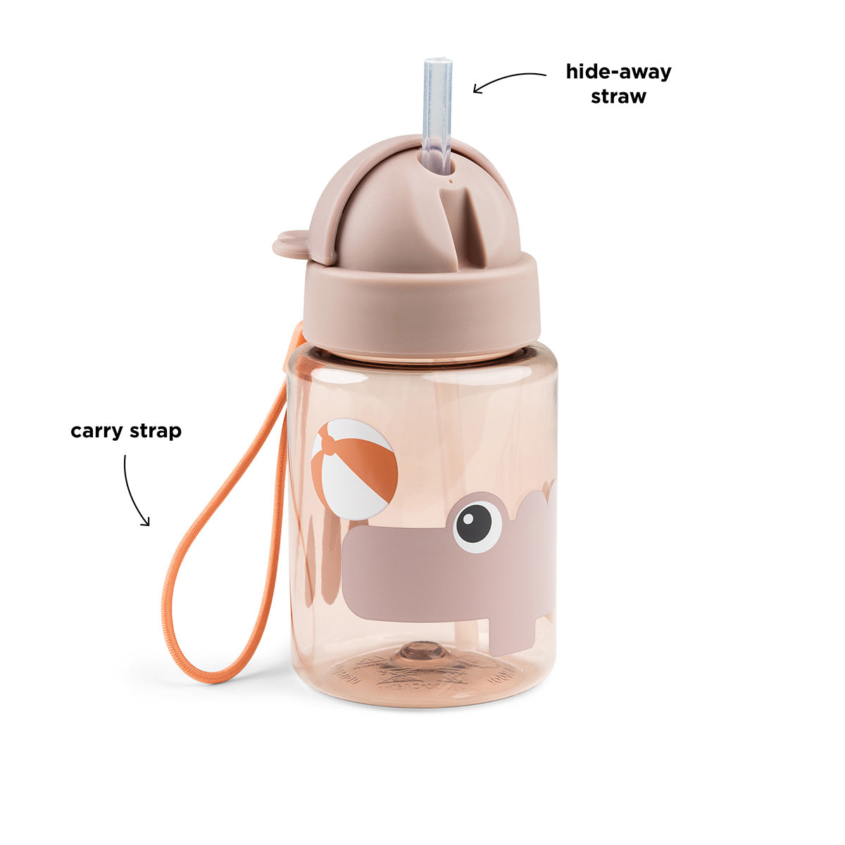 Trinkflasche mit Strohhalm Playground Rosa280 ml
