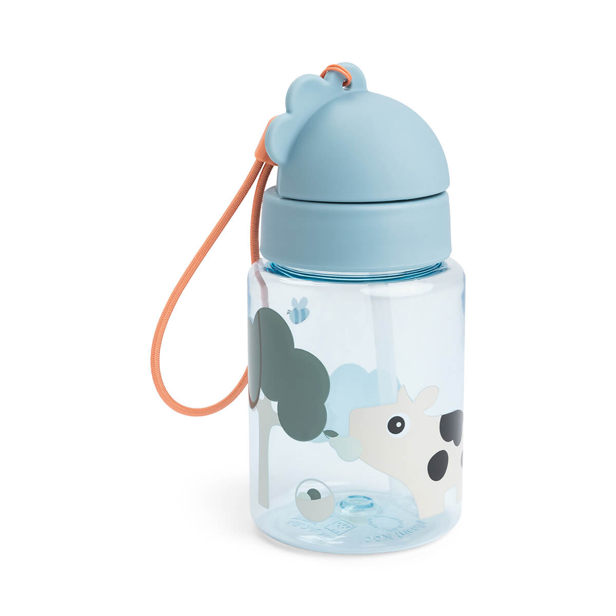 Trinkflasche mit Strohhalm Tiny farm Blau280 ml
