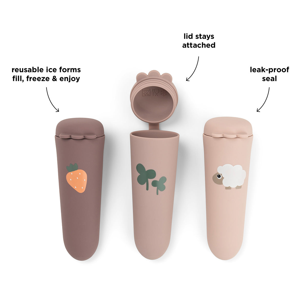Eisform aus Silikon 3-er Set Sheepy Rosa