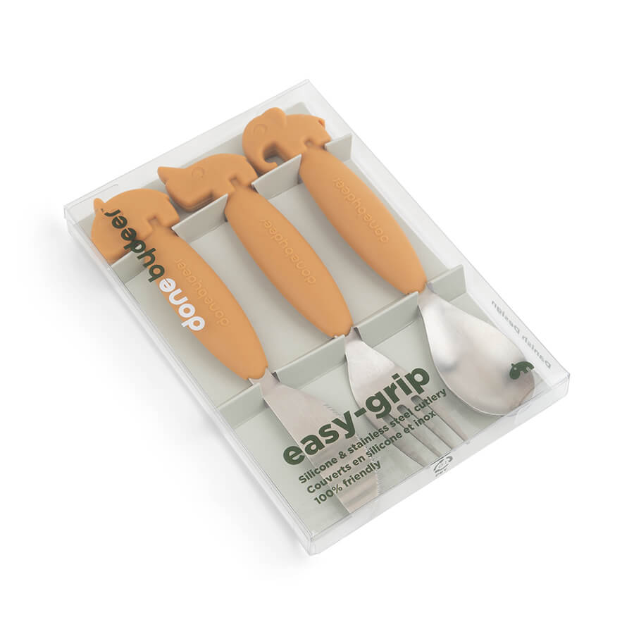 Easy grip Besteck Deer friends Senfgelb