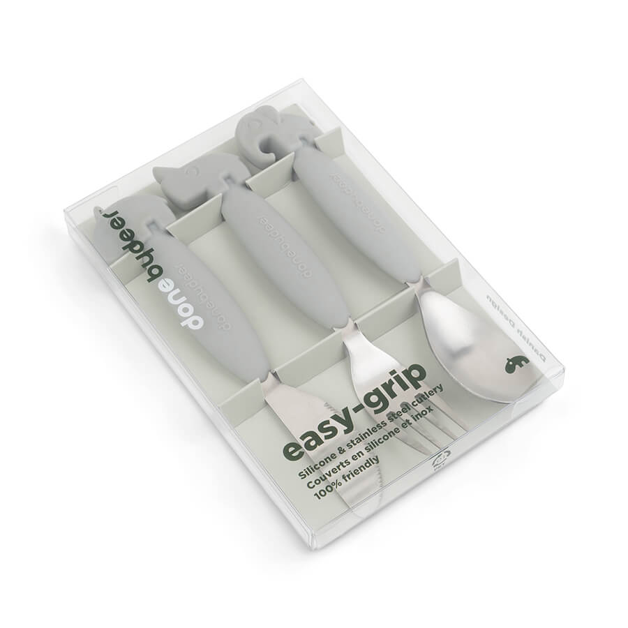 Easy grip Besteck Deer friends Grau