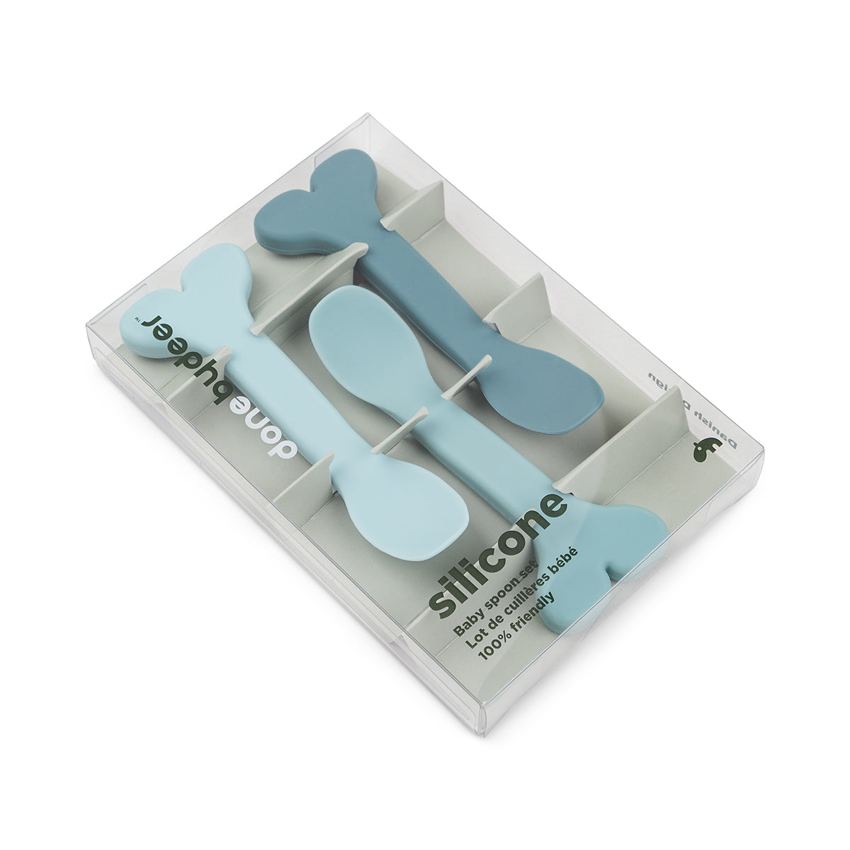Silikon Babylöffel 3-er Pack Wally Blau