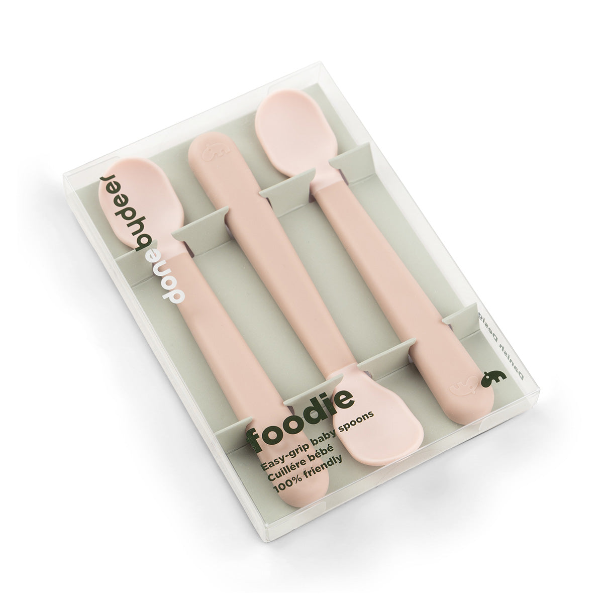 Foodie easy-grip Babylöffel 3-er Pack Rosa