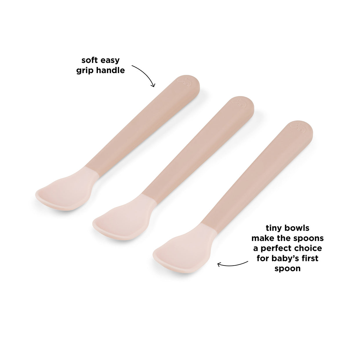 Foodie easy-grip Babylöffel 3-er Pack Rosa