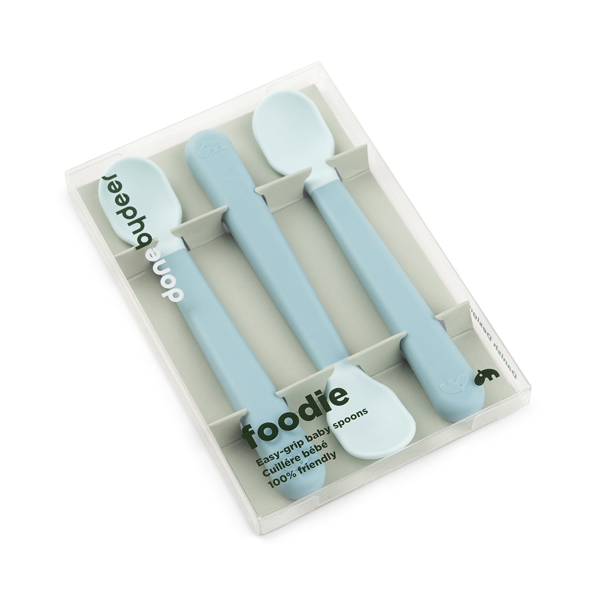 Foodie easy-grip Babylöffel 3-er Pack Blau