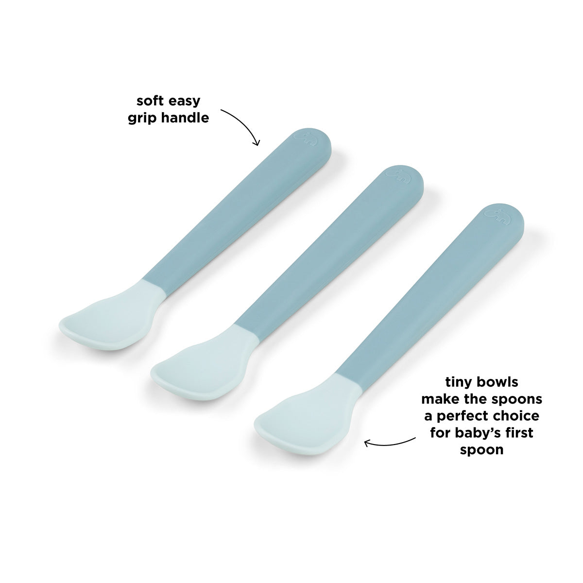 Foodie easy-grip Babylöffel 3-er Pack Blau
