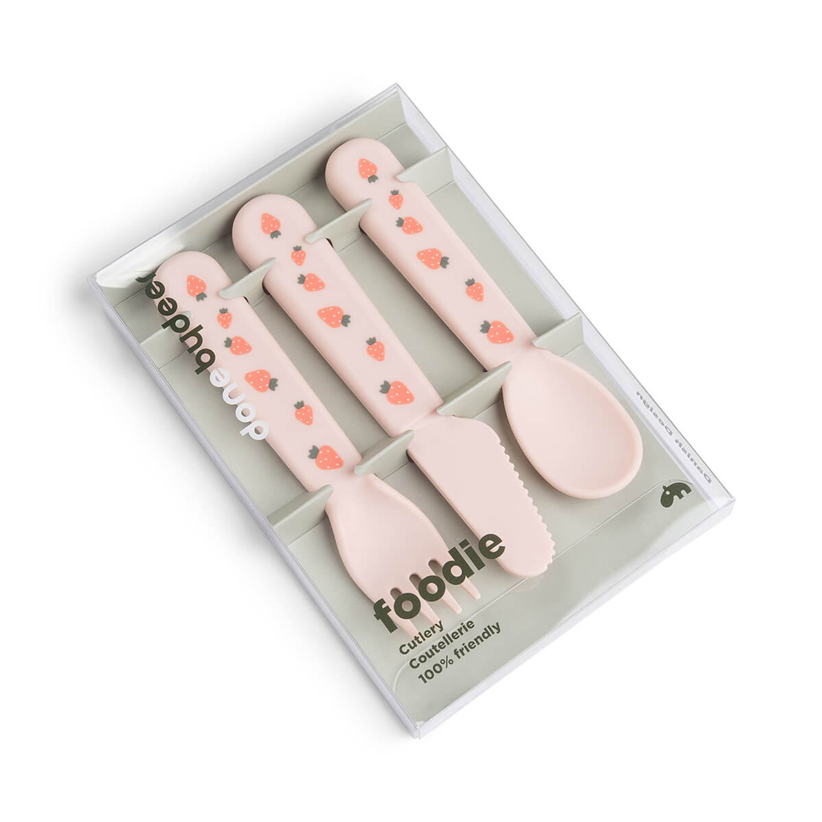 Foodie Kinderbesteck-Set Tiny farm Rosa