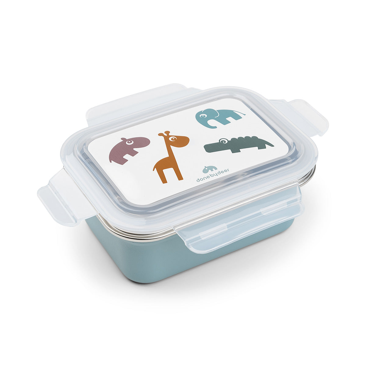 Edelstahl Brotdose Deer friends Blau