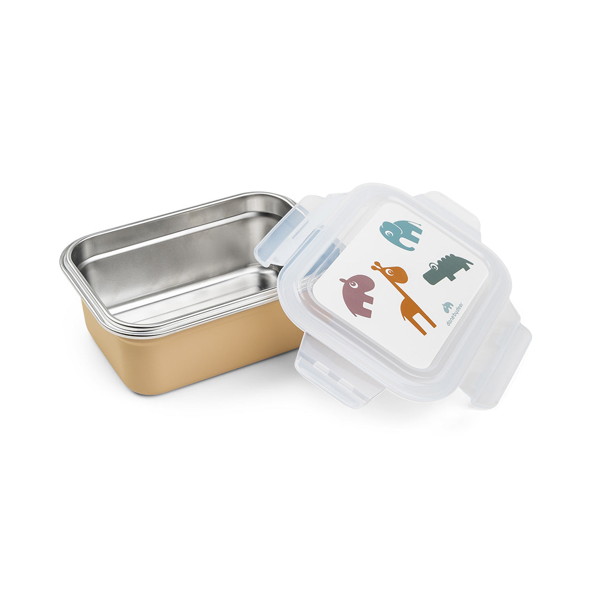 Edelstahl Brotdose Deer friends Senfgelb