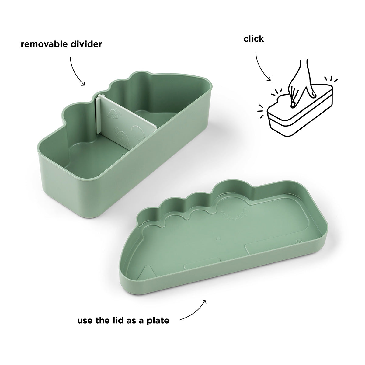 Kiddish Frühstücksbox Croco Grün