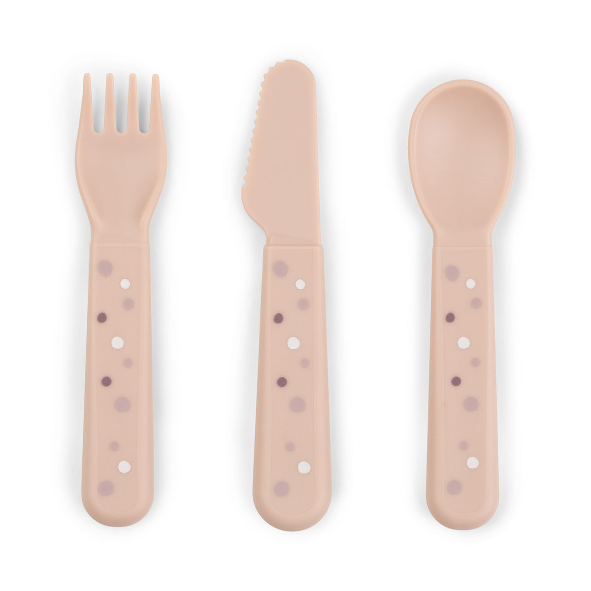 Foodie Kinderbesteck-Set Happy dots Rosa
