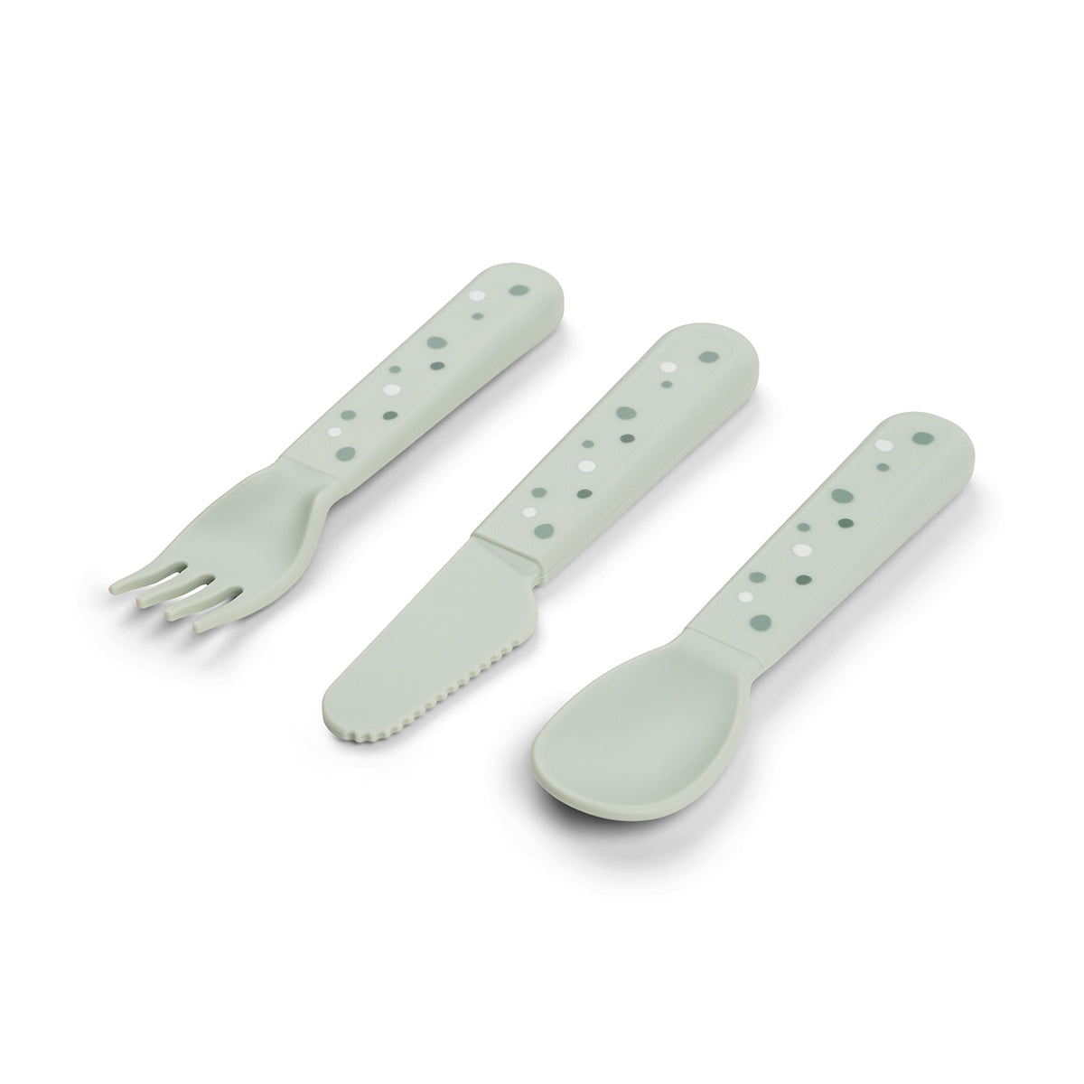 Foodie Kinderbesteck-Set Happy dots Grün