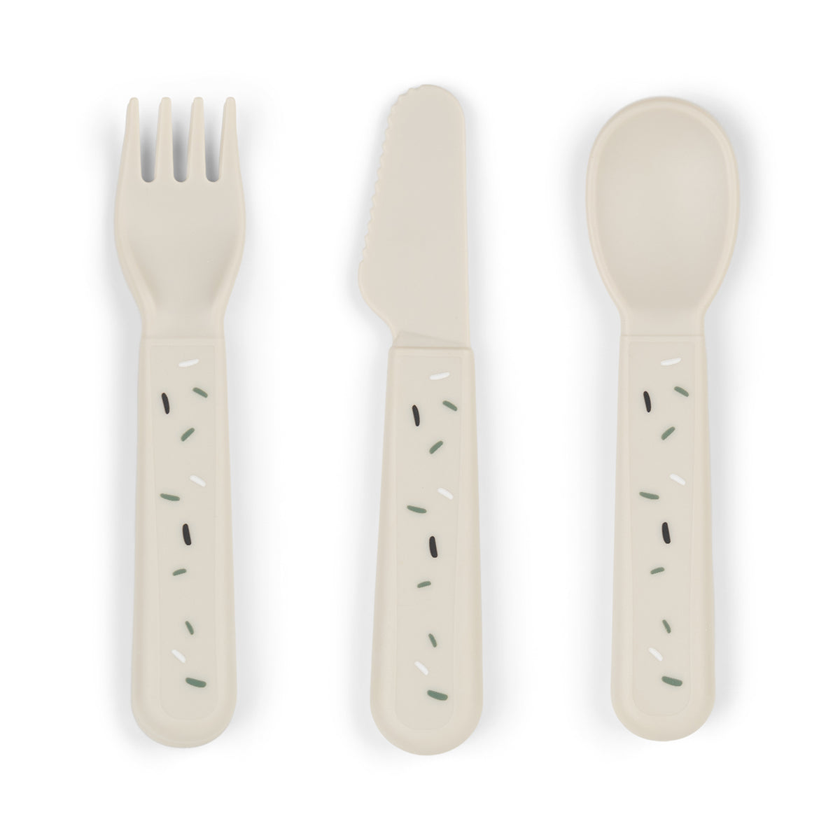 Foodie Kinderbesteck-Set Confetti Sand