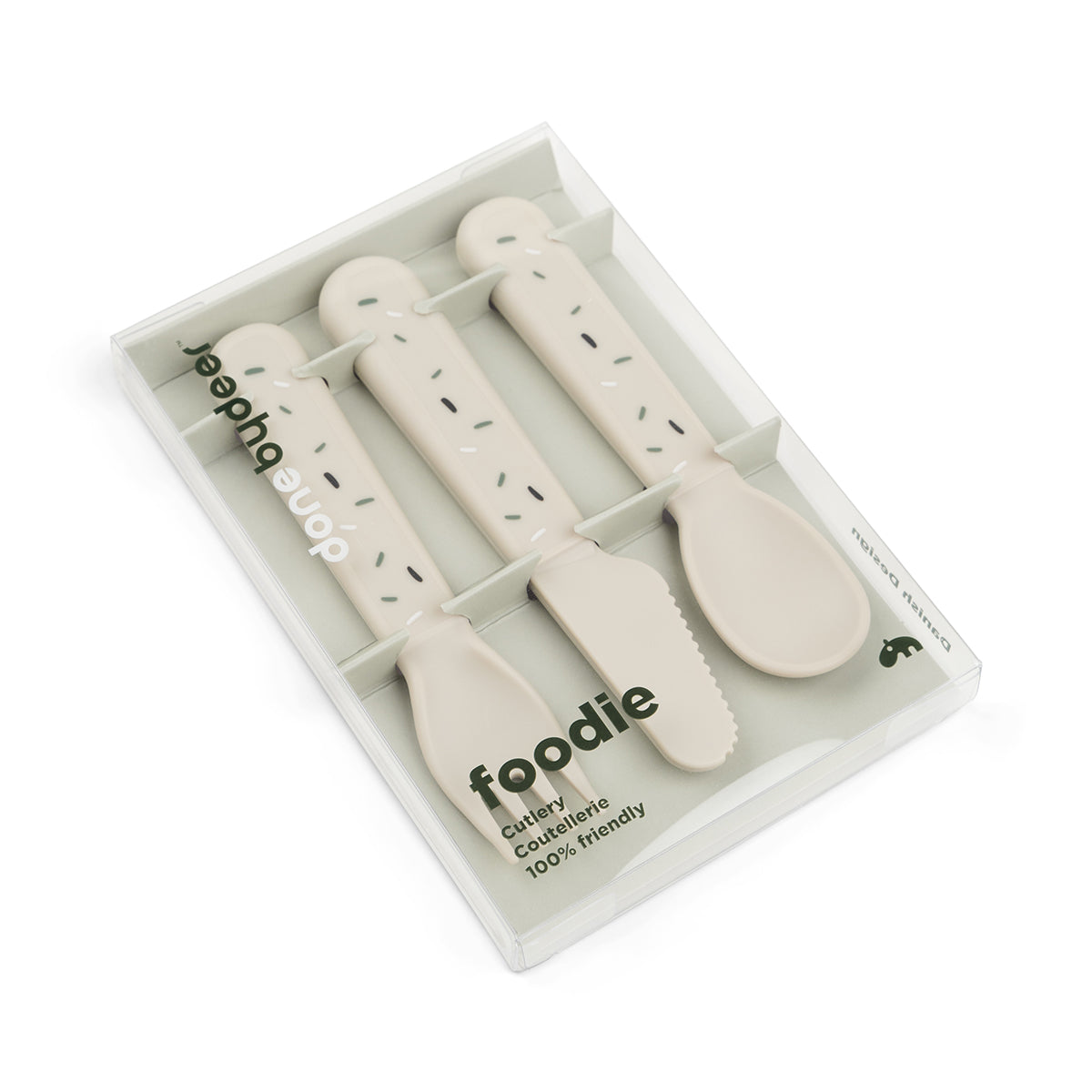 Foodie Kinderbesteck-Set Confetti Sand