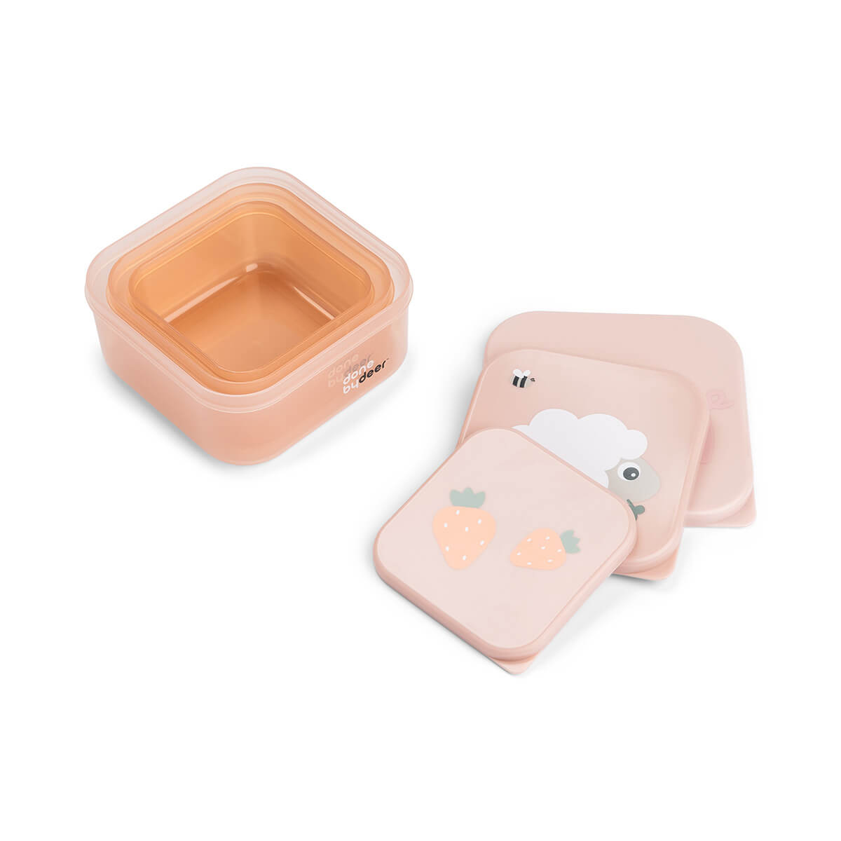 Snackbox-Set 3-er Pack Tiny farm Rosa