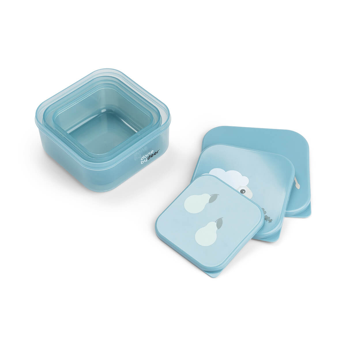Snackbox-Set 3-er Pack Tiny farm Blau