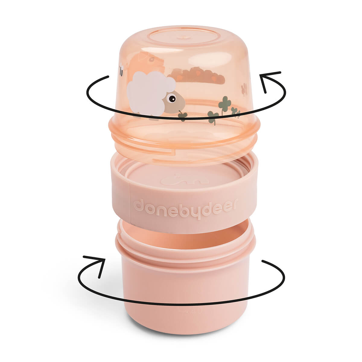 To go 2-way Snack-Behälter S Tiny farm Rosa