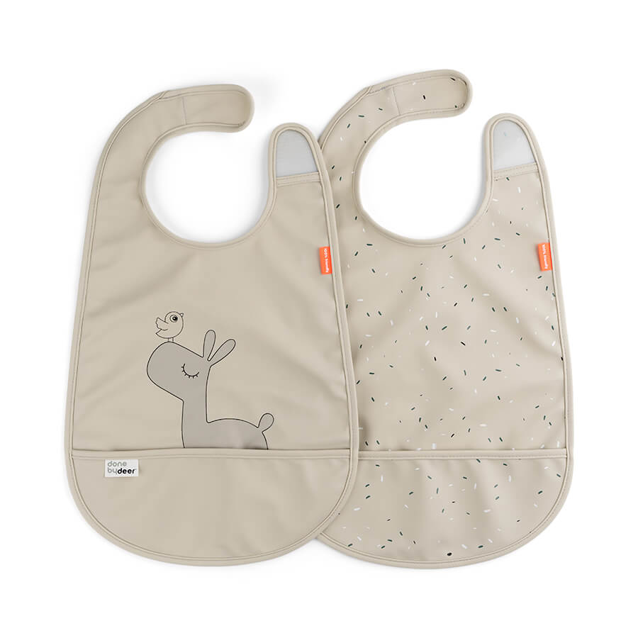 Lätzchen mit Klettverschluss 2-er Pack Lalee Sand