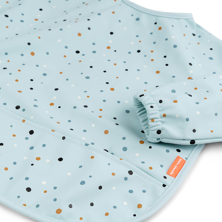 Ärmeltaschen-Lätzchen Happy dots Blau