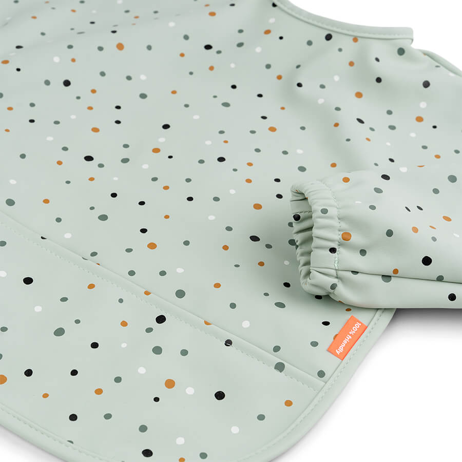 Ärmeltaschen-Lätzchen Happy dots Grün