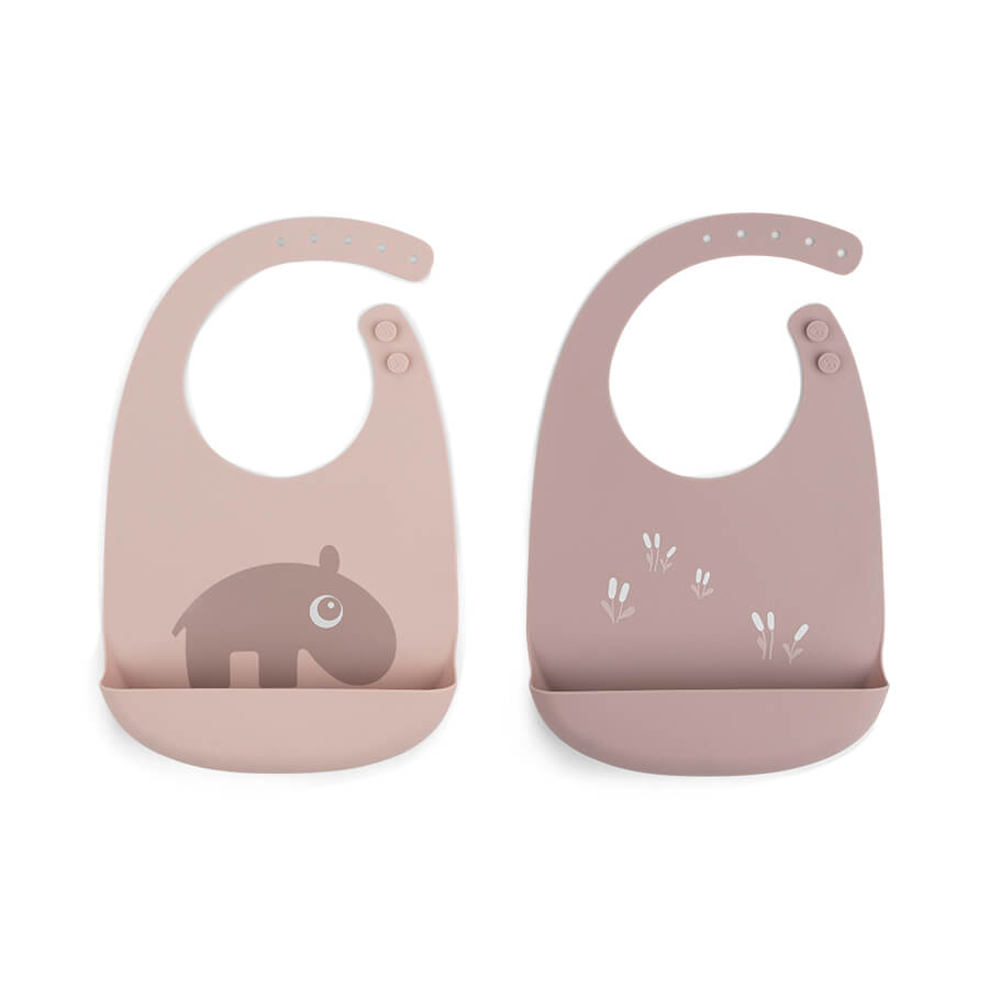 Silikon Lätzchen 2-er Pack Ozzo Rosa