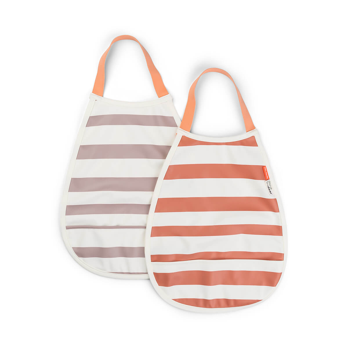 Pull-over Lätzchen 2-er Pack Stripes Papaya/Rosa
