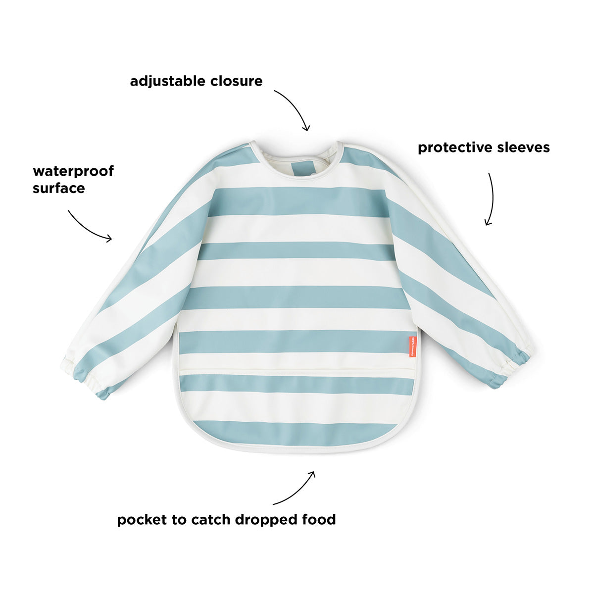 Ärmeltaschen-Lätzchen Stripes Blau