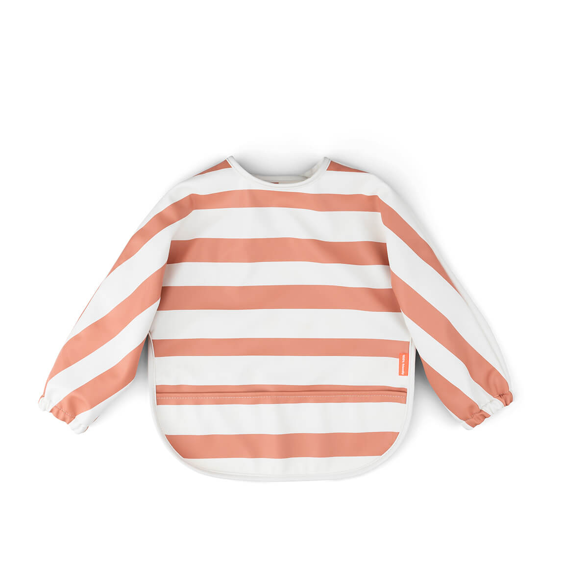 Ärmeltaschen-Lätzchen Stripes Papaya