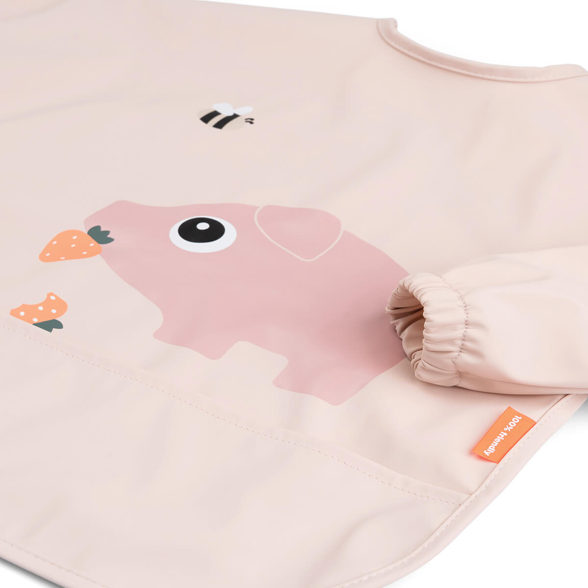 Ärmeltaschen-Lätzchen Tiny farm Rosa