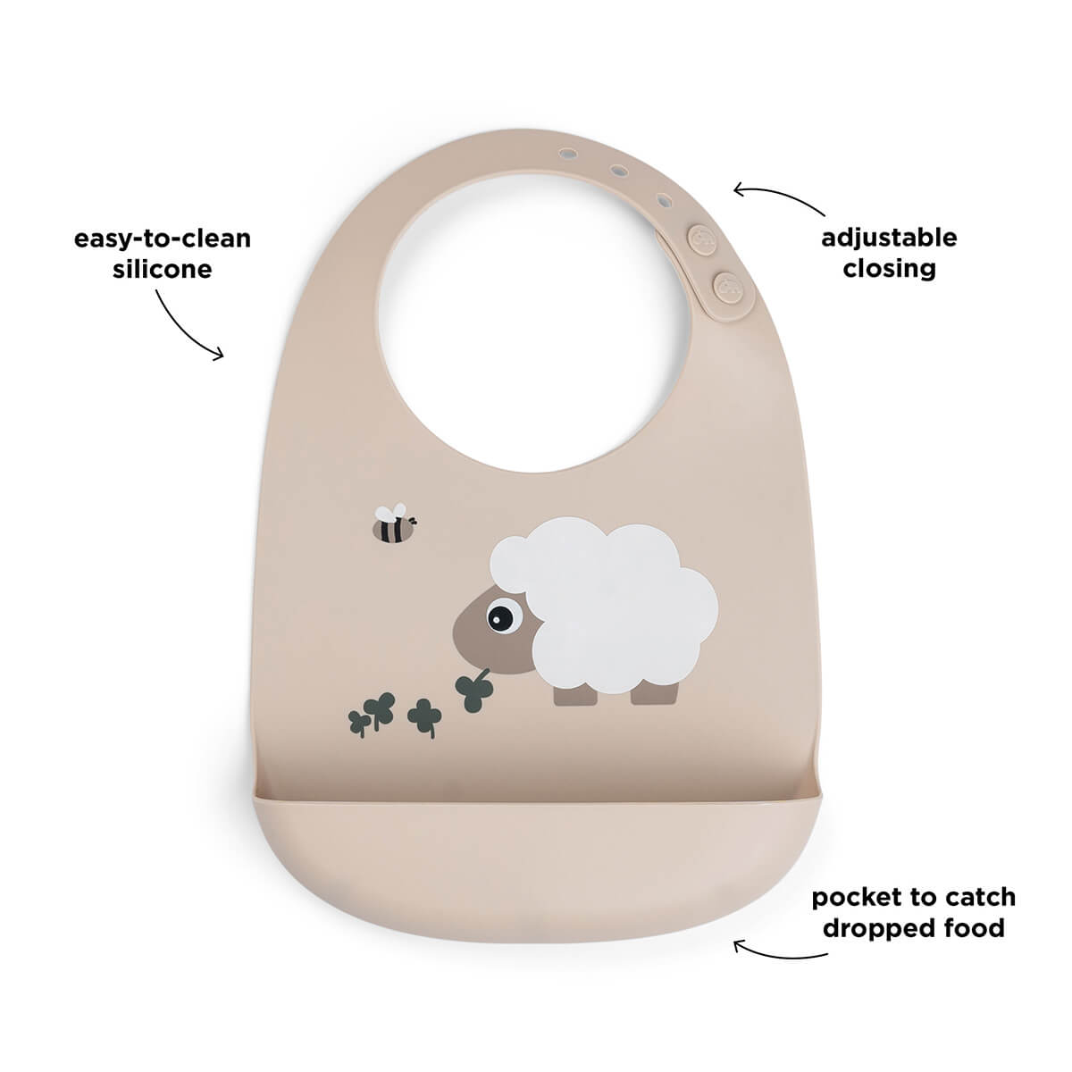 Silikon Lätzchen Sheepy Sand