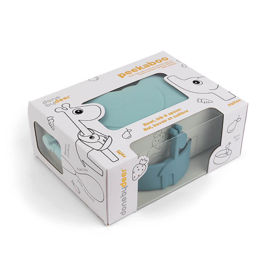 Peekaboo first meal Geschirr-Set Deer friends Blau