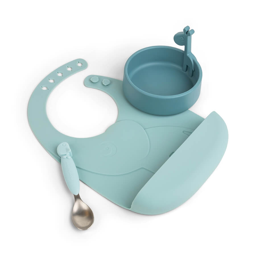 Peekaboo first meal Geschirr-Set Deer friends Blau