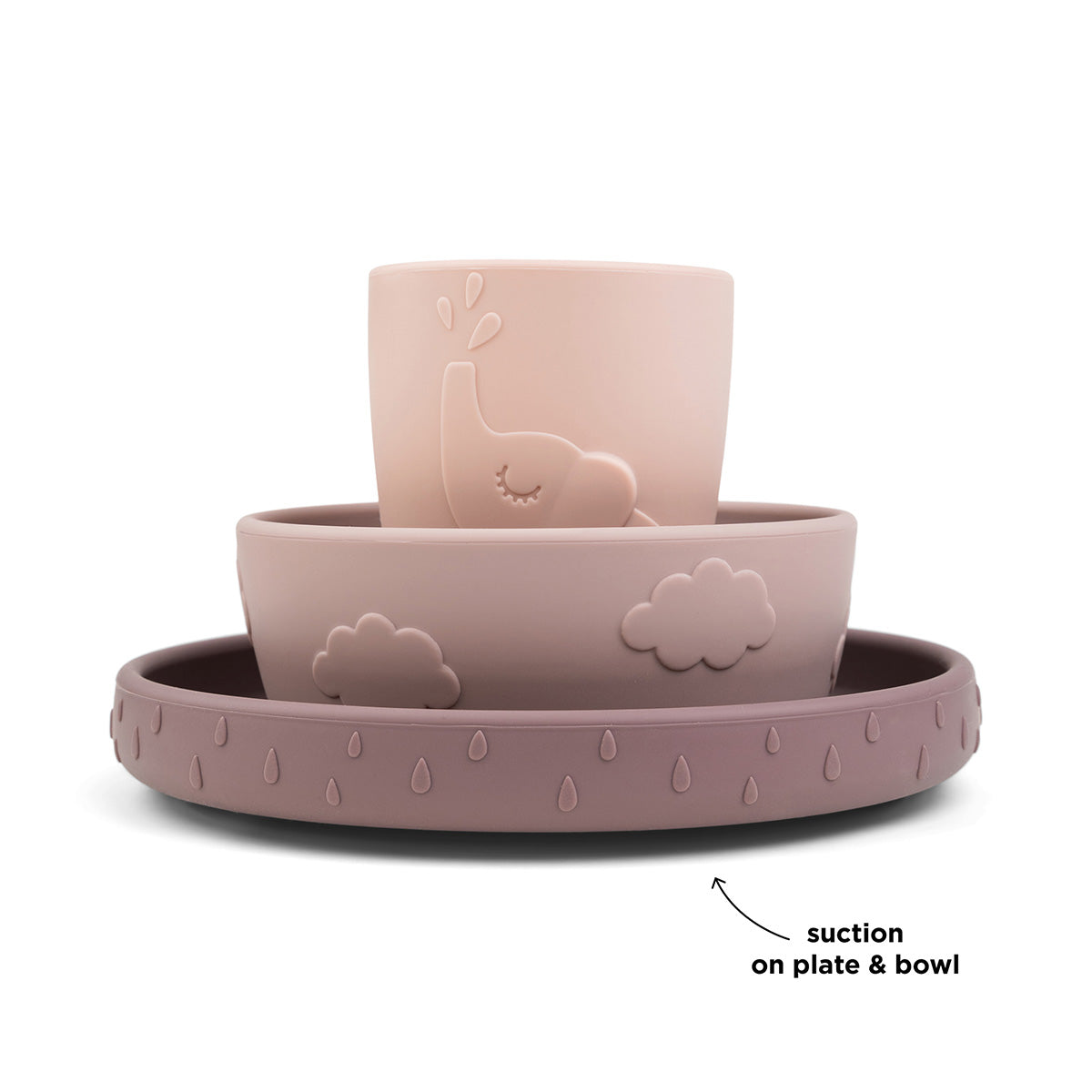 Stick&Stay Geschirr-Set Deer friends Rosa