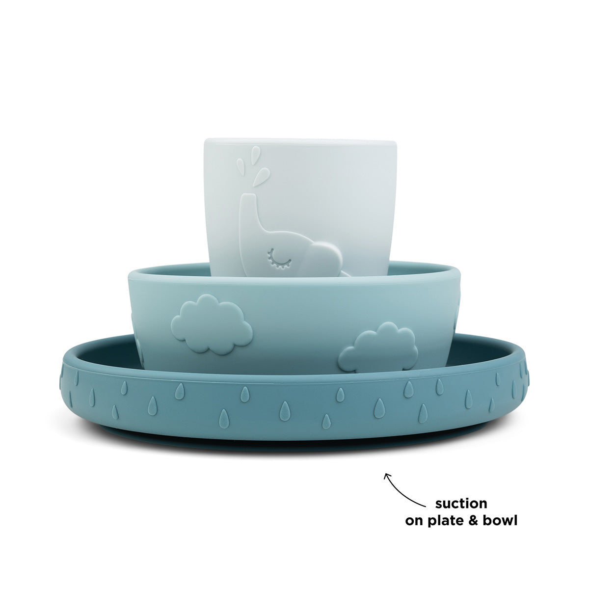Stick&Stay Geschirr-Set Deer friends Blau