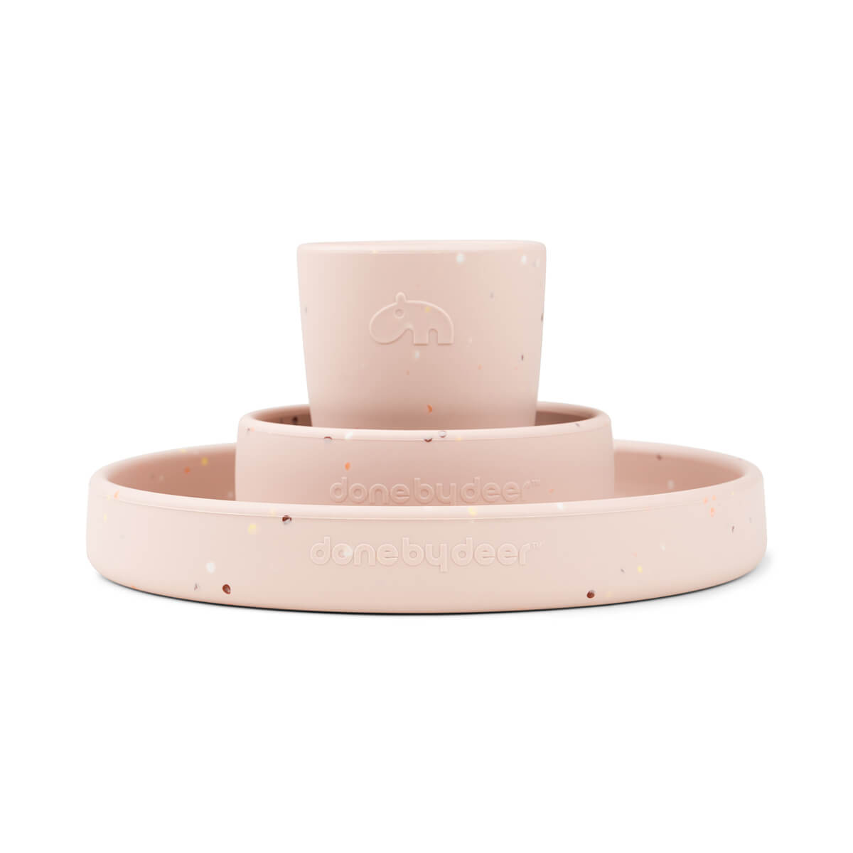 Silikon Geschirr-Set Confetti Rosa