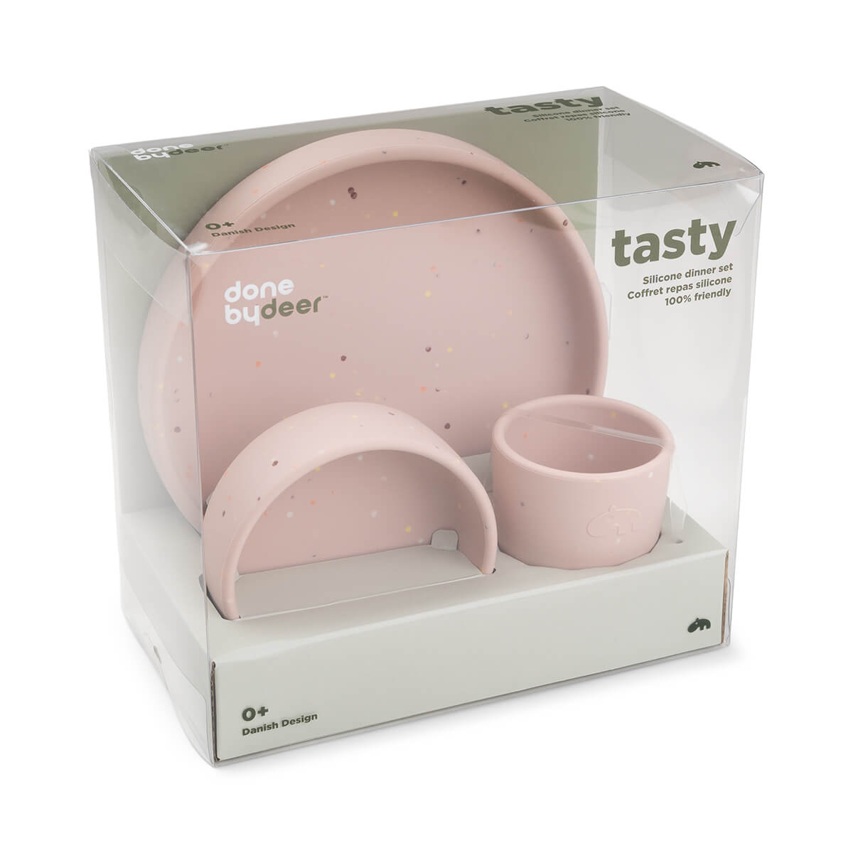 Silikon Geschirr-Set Confetti Rosa