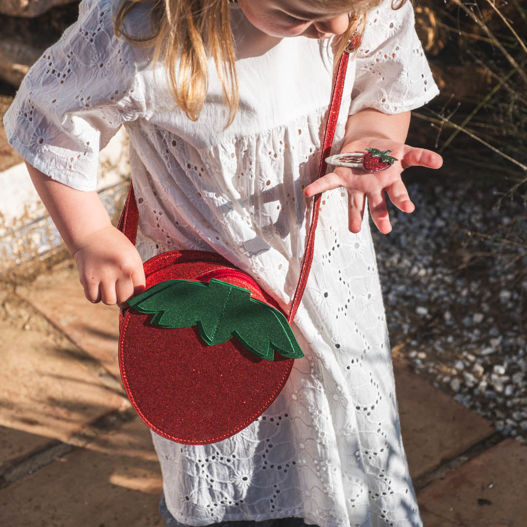 Schultertasche Erdbeere