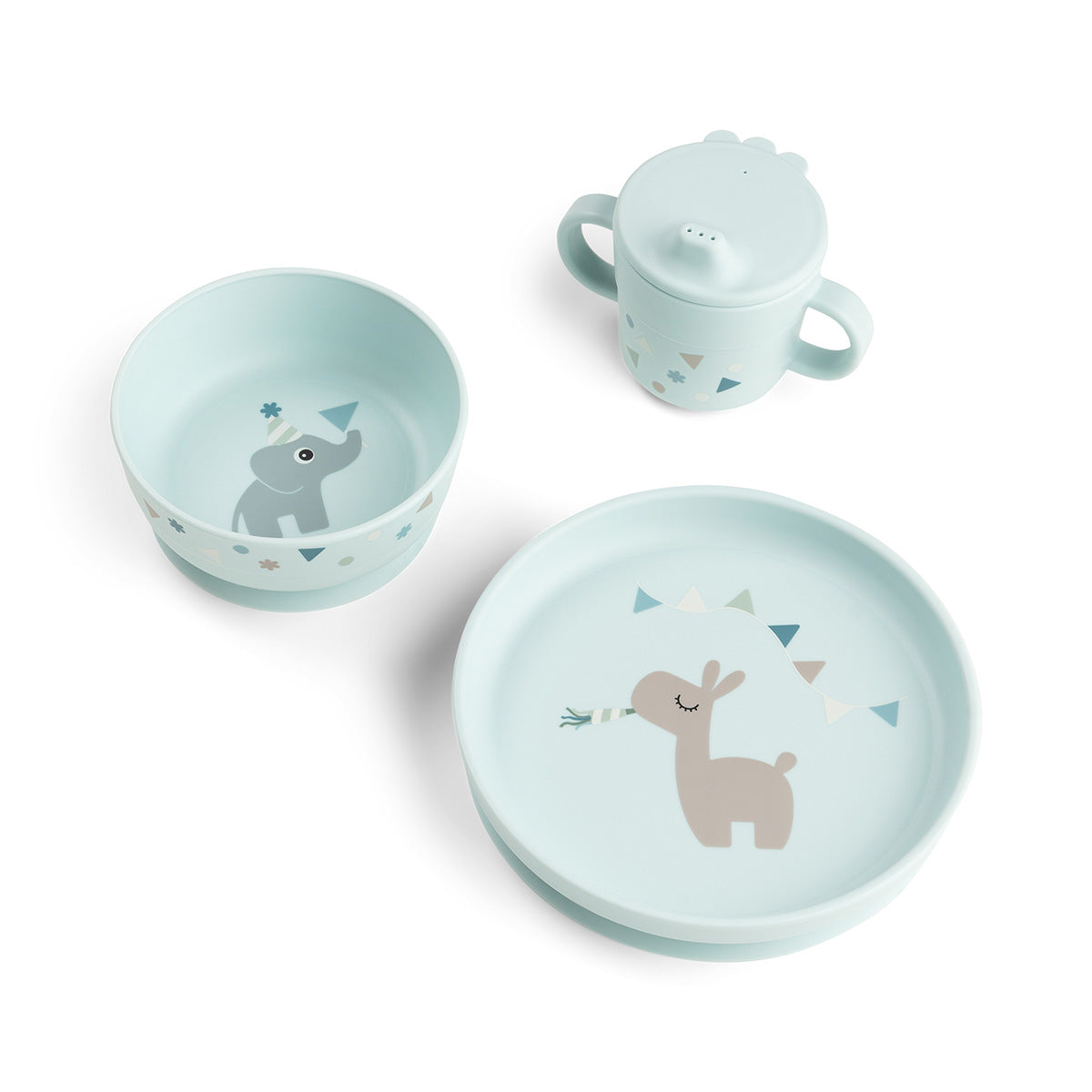 Foodie Geschirr-Set mit Saugfuß Celebration Blau