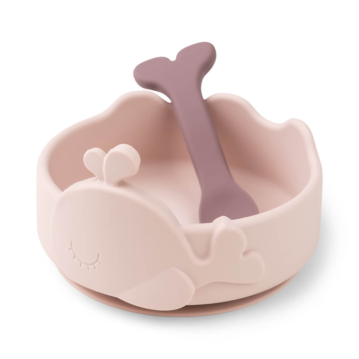 Silikon Stick&Stay Bowl und Babylöffel Wally Rosa