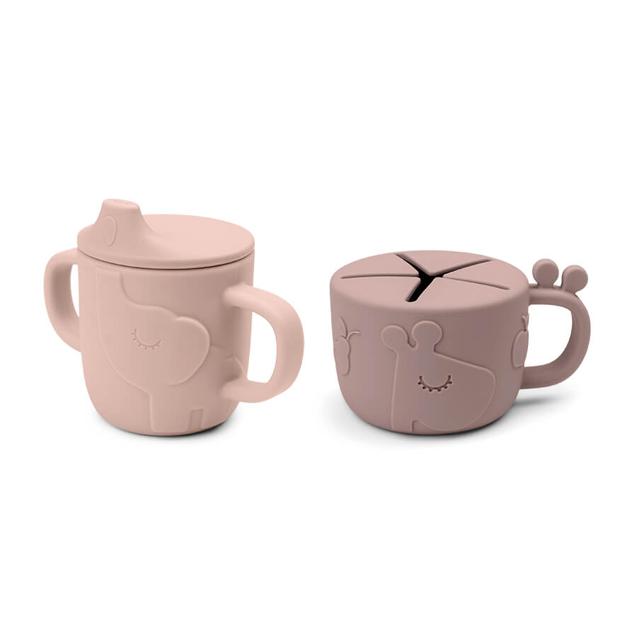 Peekaboo Snack & Trinkbecher Set Deer friends Rosa
