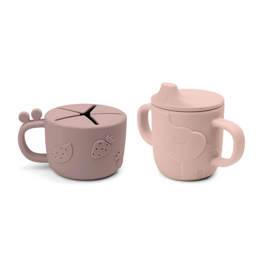 Peekaboo Snack & Trinkbecher Set Deer friends Rosa