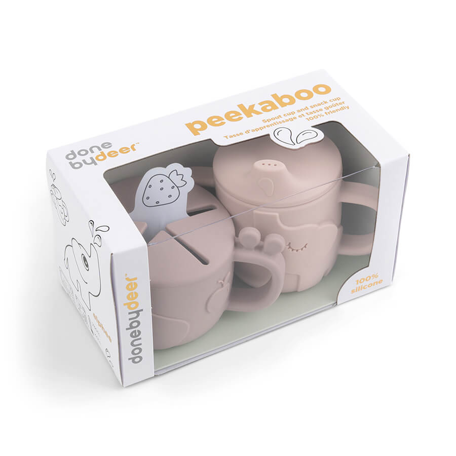 Peekaboo Snack & Trinkbecher Set Deer friends Rosa