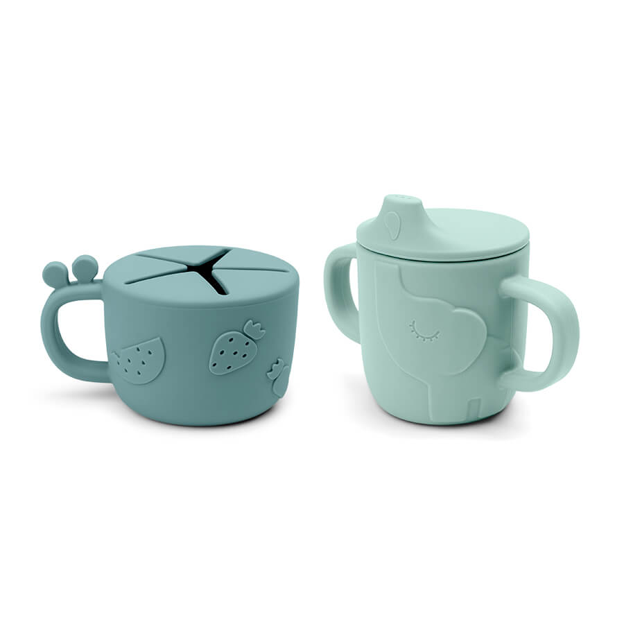 Peekaboo Snack & Trinkbecher Set Deer friends Blau