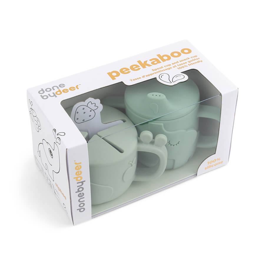Peekaboo Snack & Trinkbecher Set Deer friends Grün