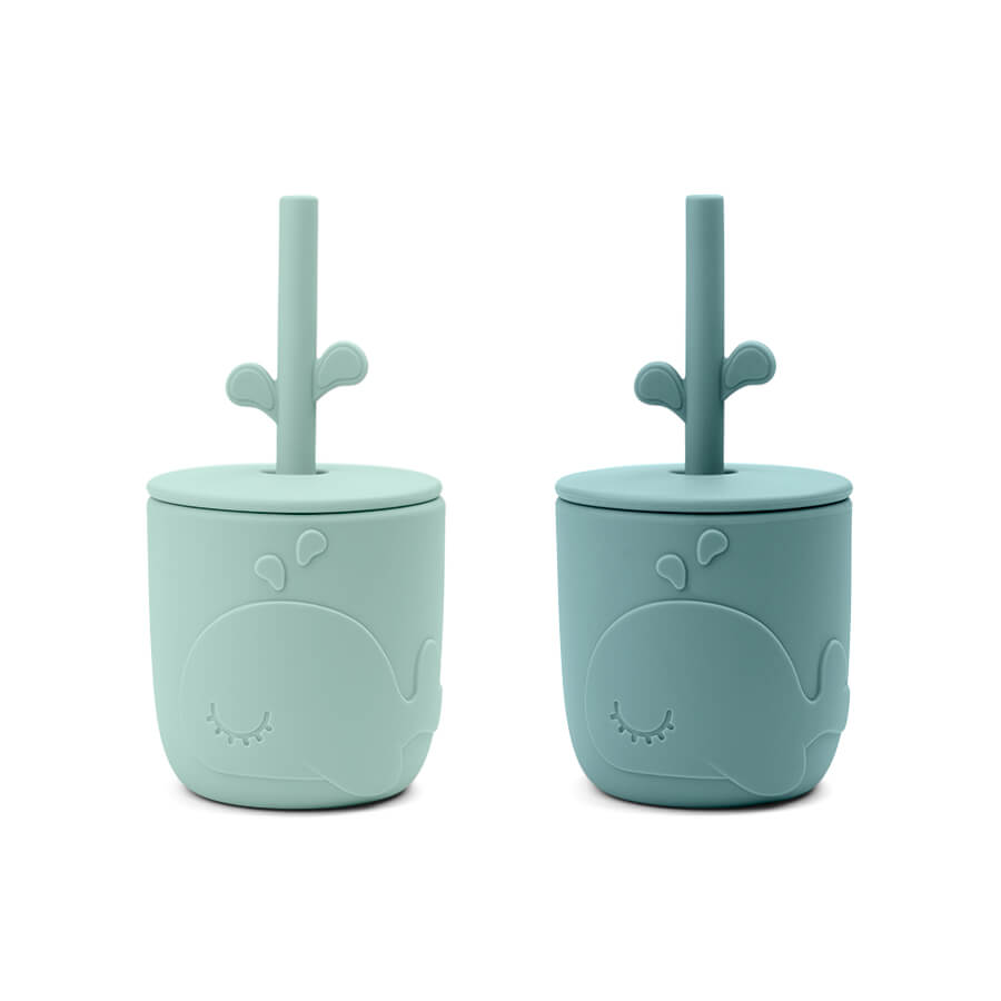 Peekaboo Strohhalmbecher 2er-Pack Wally Blau