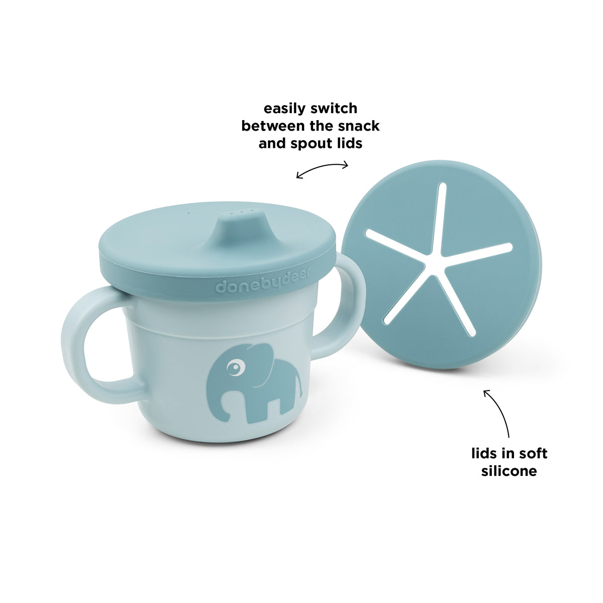 Foodie Snack & Trinkbecher Set Elphee Blau