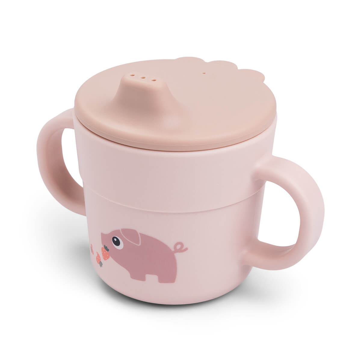 Foodie Trinklernbecher Tiny farm Rosa
